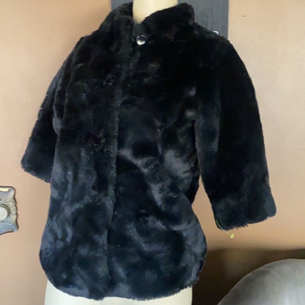 Black Faux Fur Coat kids Girls 5T Black